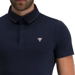 Polo manche courte Guess Granatowy Bleu - ZESHOES Polo manche courte Guess Granatowy Bleu - ZESHOES