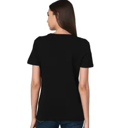 Tee shirt manche courte femme Guess Triangle logo Noir - ZESHOES