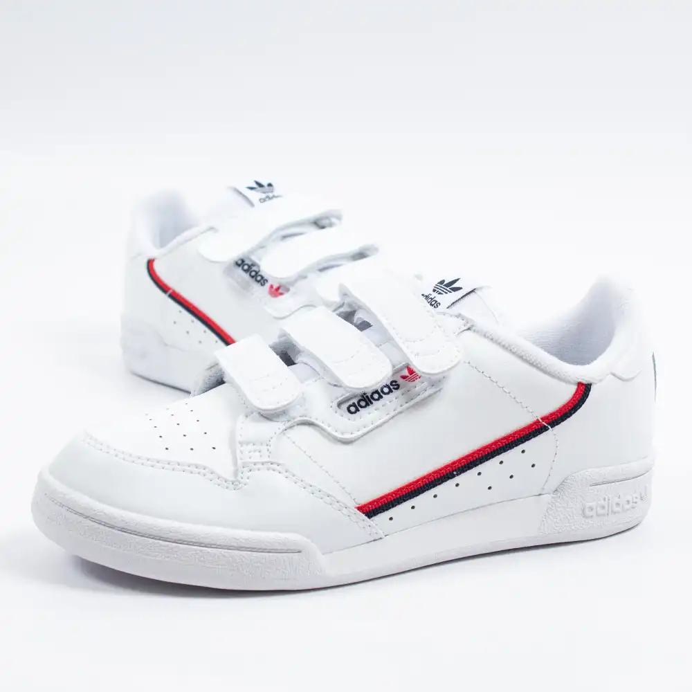 Basket basse garcon Adidas Continental 80 cf c Blanc - ZESHOES