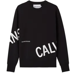 Sweat shirt homme Calvin Klein Stretch logo crew neck Noir - ZESHOES Sweat shirt homme Calvin Klein Stretch logo crew neck Noir - ZESHOES