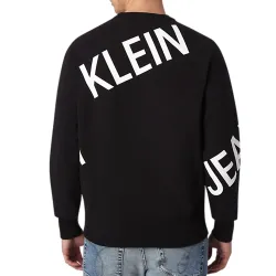 Sweat shirt homme Calvin Klein Stretch logo crew neck Noir - ZESHOES Sweat shirt homme Calvin Klein Stretch logo crew neck Noir - ZESHOES