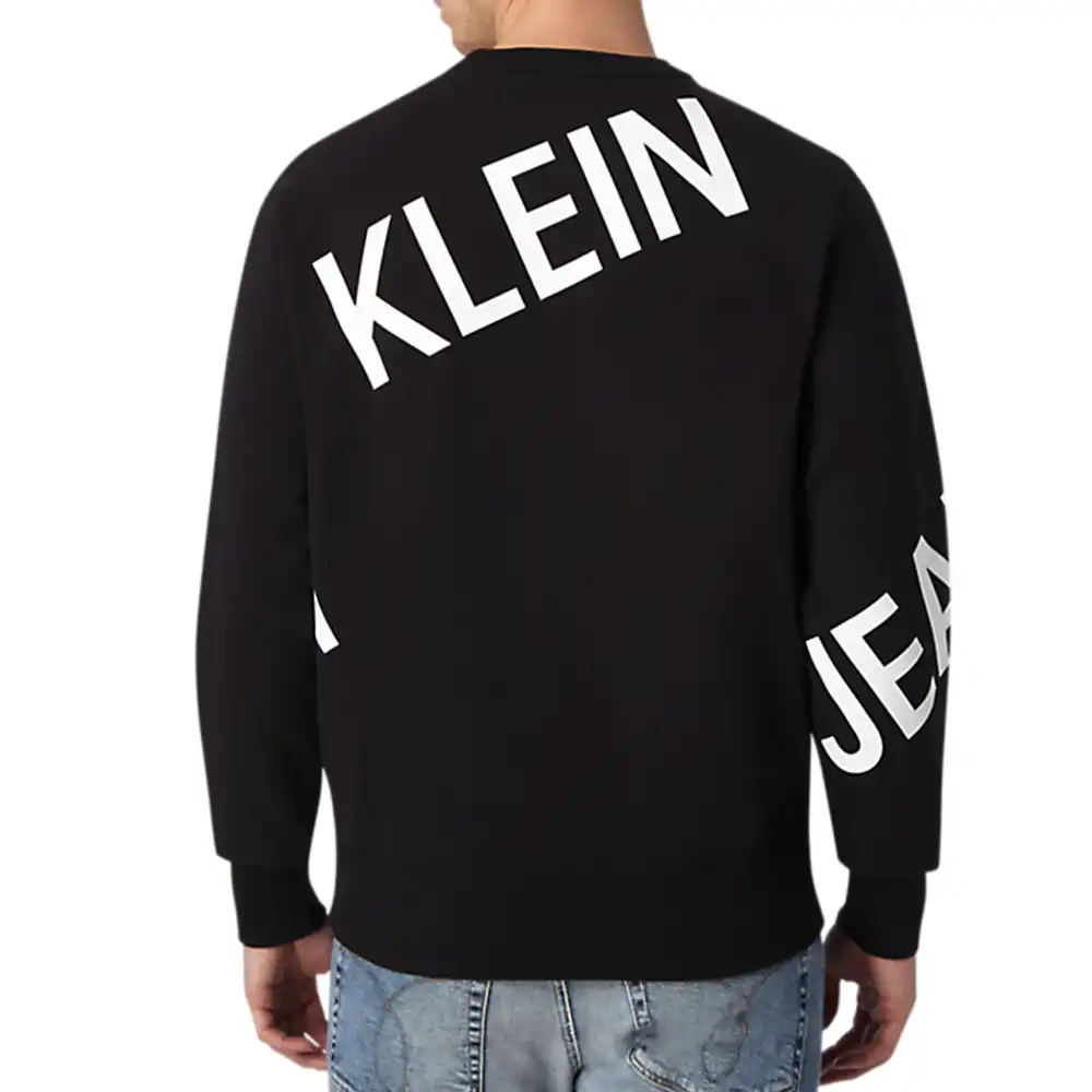 Sweat shirt homme Calvin Klein Stretch logo crew neck Noir - ZESHOES Sweat shirt homme Calvin Klein Stretch logo crew neck Noir - ZESHOES