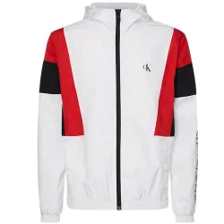 Veste de survêtement homme Calvin Klein Color block track jacket Blanc - ZESHOES