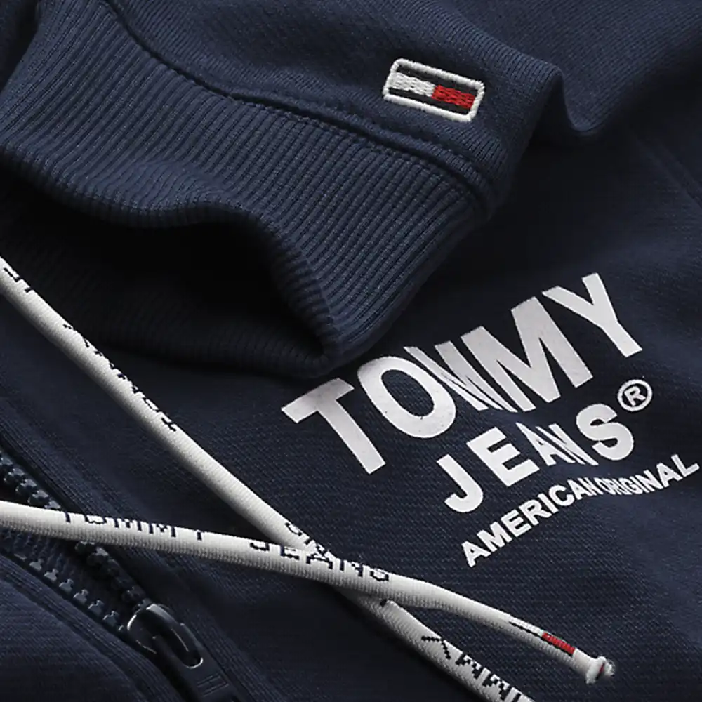 Sweat shirt homme Tommy Jeans Essential graphic zipthrough Bleu - ZESHOES Sweat shirt homme Tommy Jeans Essential graphic zipthrough Bleu - ZESHOES