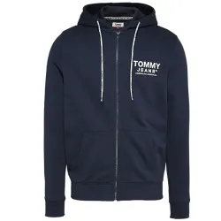 Sweat shirt homme Tommy Jeans Essential graphic zipthrough Bleu - ZESHOES Sweat shirt homme Tommy Jeans Essential graphic zipthrough Bleu - ZESHOES