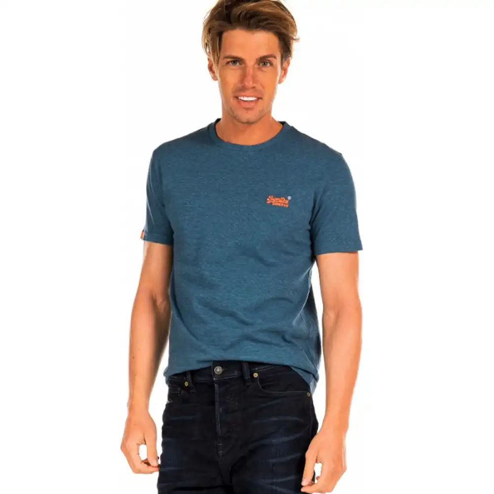 T shirt manche courte homme Superdry Vintage embroidery Bleu - ZESHOES