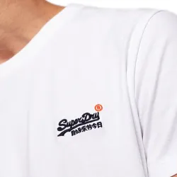 T shirt manche courte homme Superdry Orange label vintage Blanc - ZESHOES