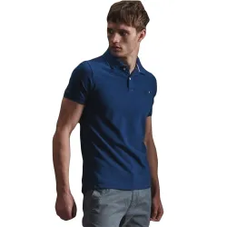 Polo manche courte Superdry Oasis classic Bleu - ZESHOES