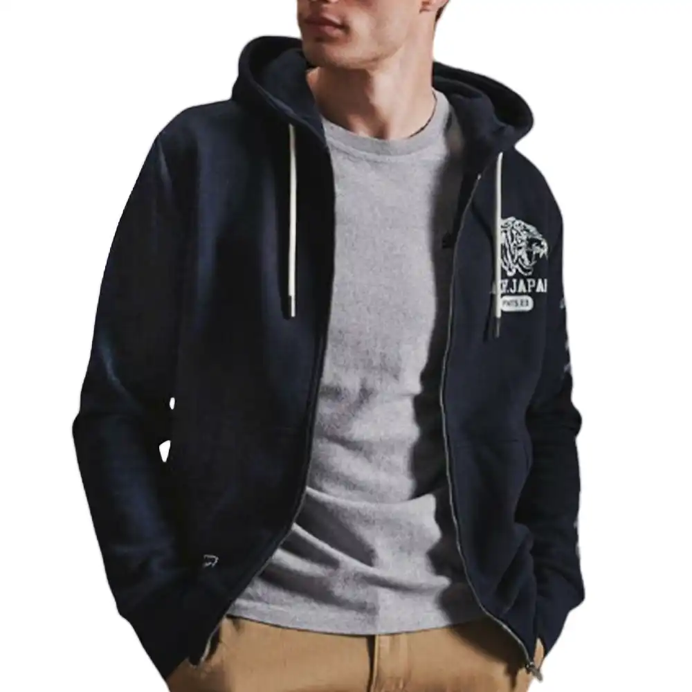 Sweat capuche homme Superdry Classic zip Bleu - ZESHOES