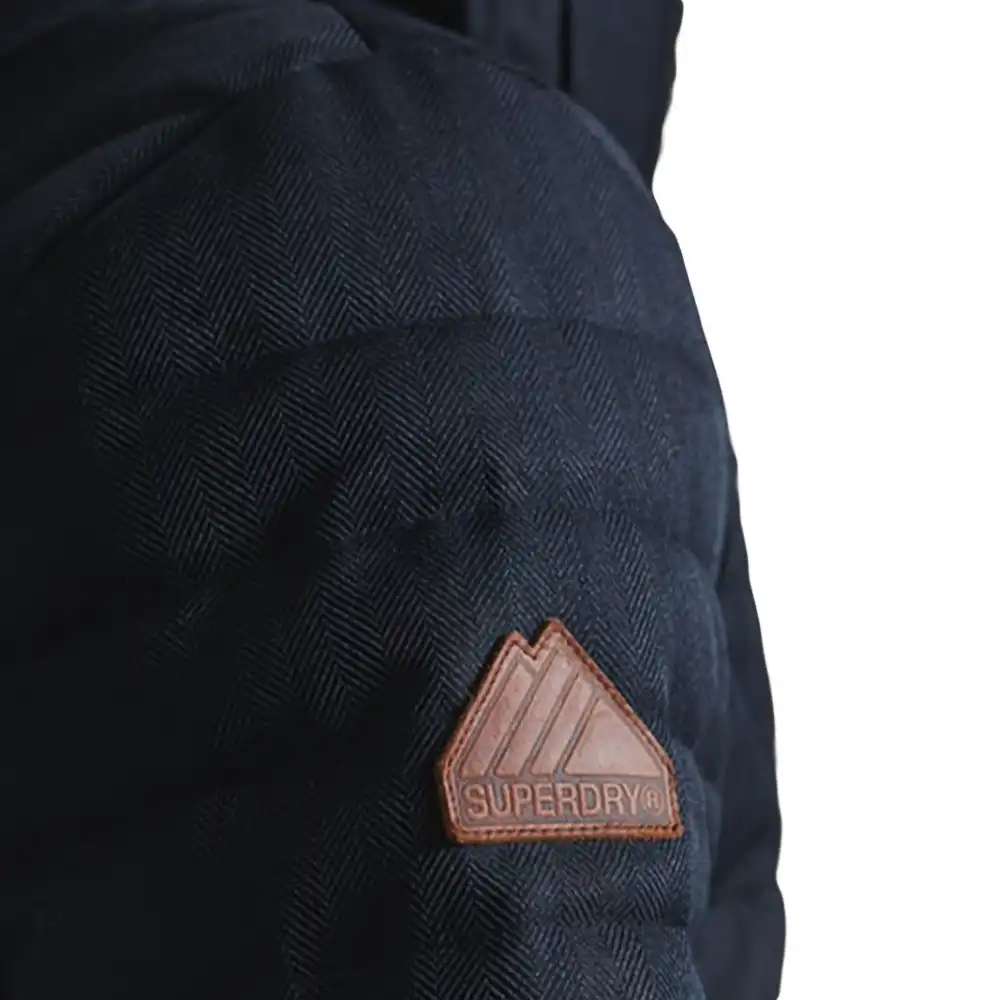 Doudoune homme Superdry Tweed mix fuji Bleu - ZESHOES
