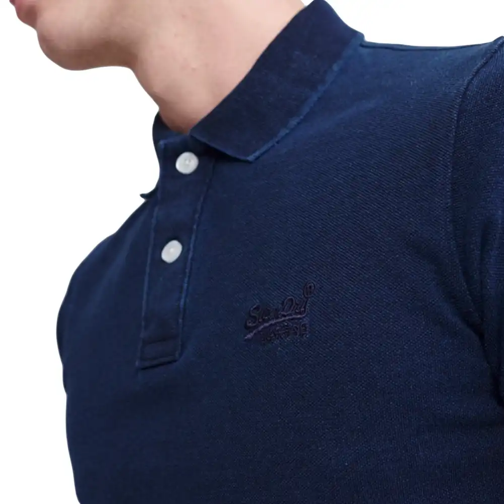 Polo manche courte Superdry Original vintage Bleu - ZESHOES