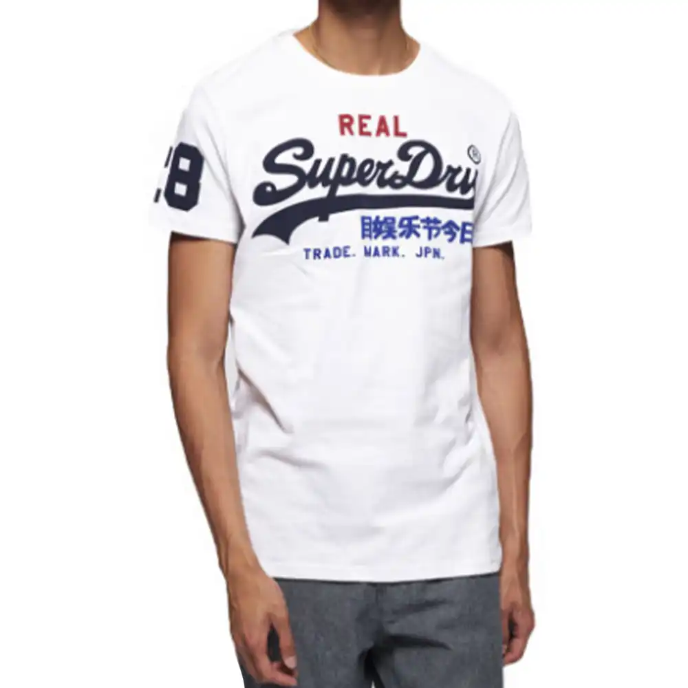 T shirt manche courte homme Superdry Vintage logo tri Blanc - ZESHOES