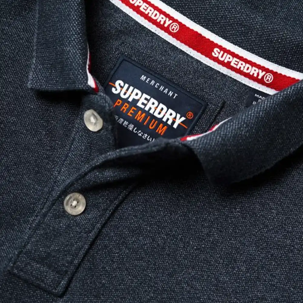 Polo manche courte Superdry Classic pique Bleu - ZESHOES