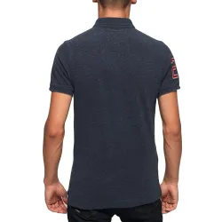 Polo manche courte Superdry Classic pique Bleu - ZESHOES