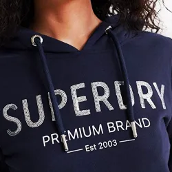 Sweat capuche femme Superdry Premium Atlantic Bleu - ZESHOES