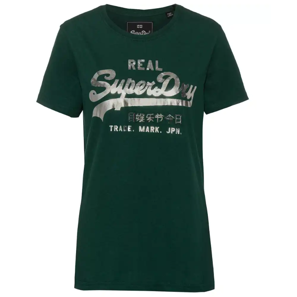 Tee shirt manche courte femme Superdry Vintage logo Vert - ZESHOES