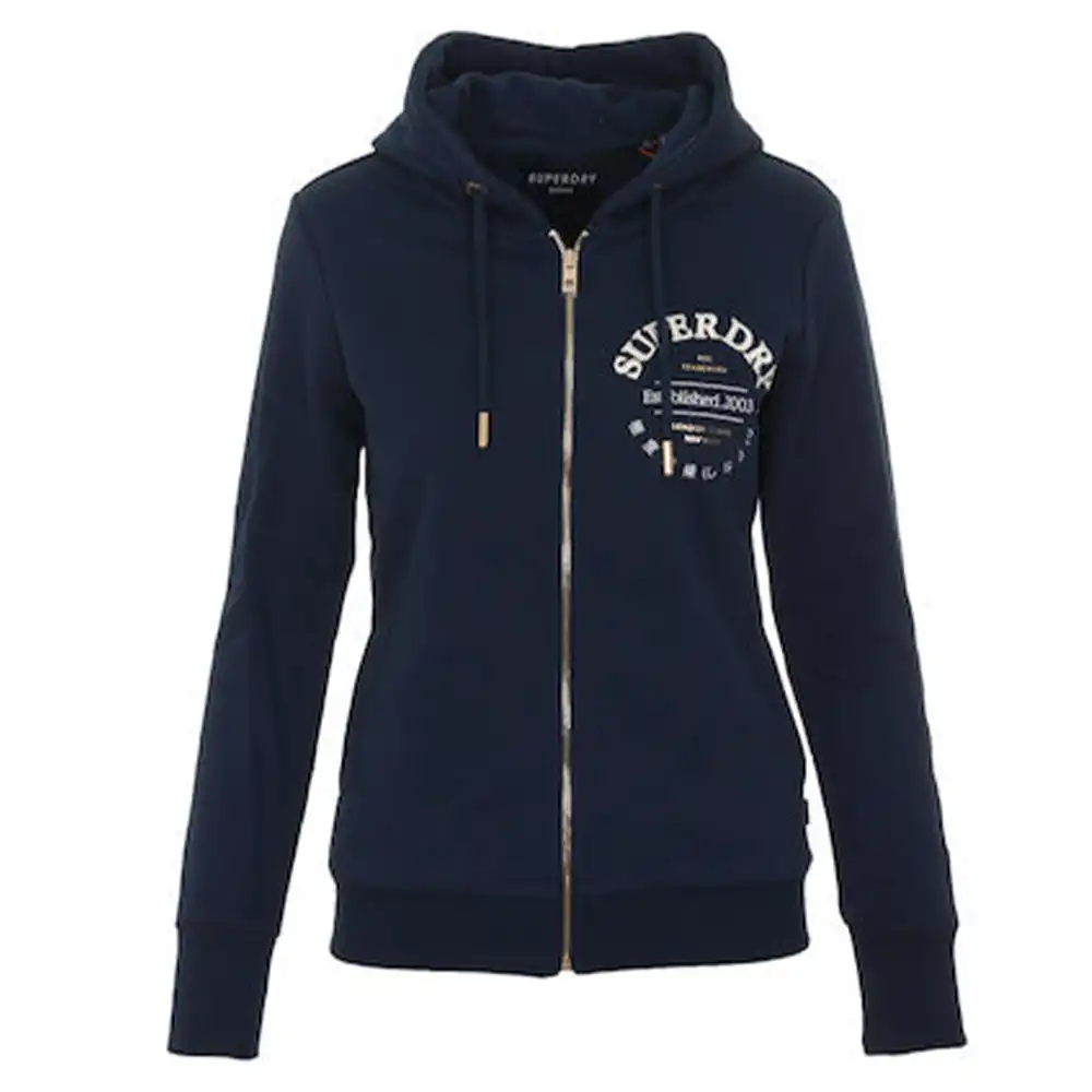 Sweat shirt femme Superdry Applique sherif Bleu - ZESHOES