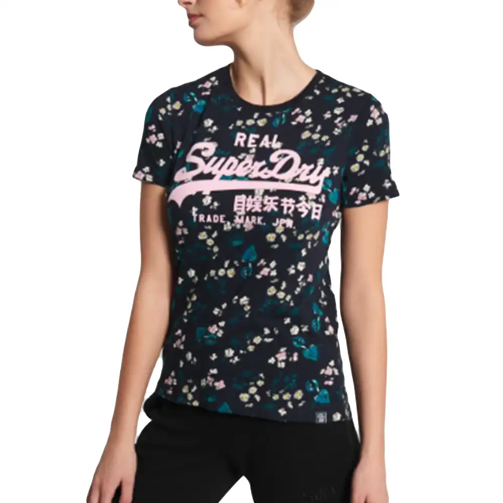 Tee shirt manche courte femme Superdry Damens Bleu - ZESHOES