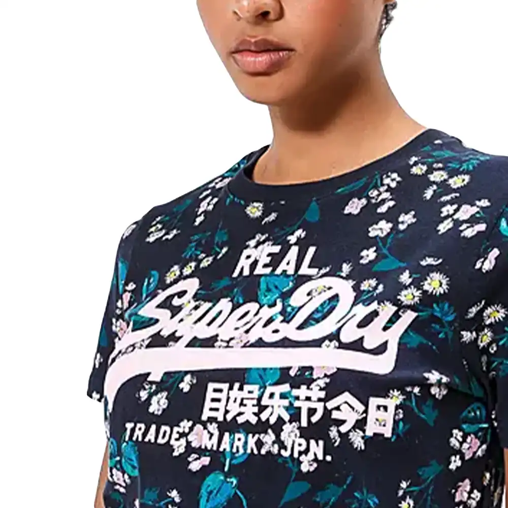 Tee shirt manche courte femme Superdry Damens Bleu - ZESHOES