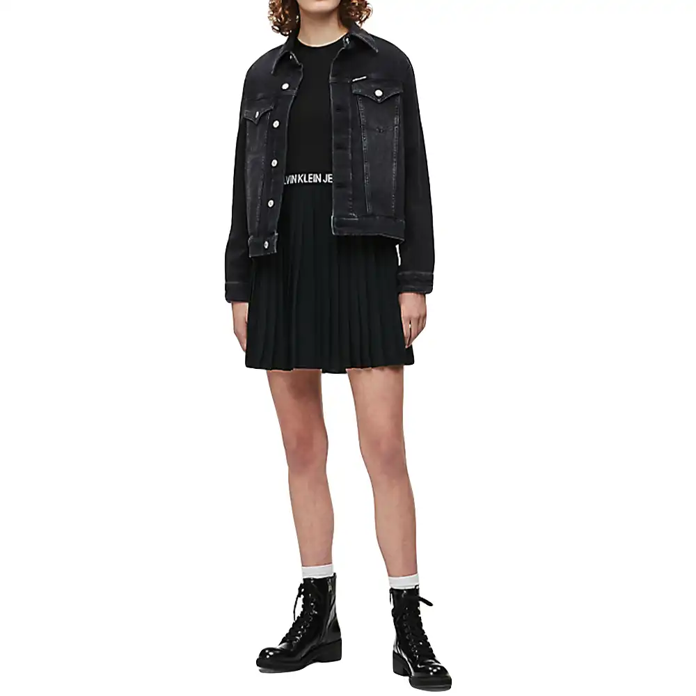 Jupe femme Calvin Klein Pleated Noir - ZESHOES