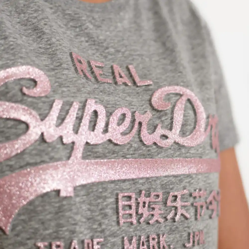 Tee shirt manche courte femme Superdry Vintage logo Gris - ZESHOES