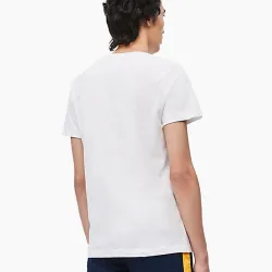 T shirt manche courte homme Calvin Klein Monogram pocket slim ss Blanc - ZESHOES