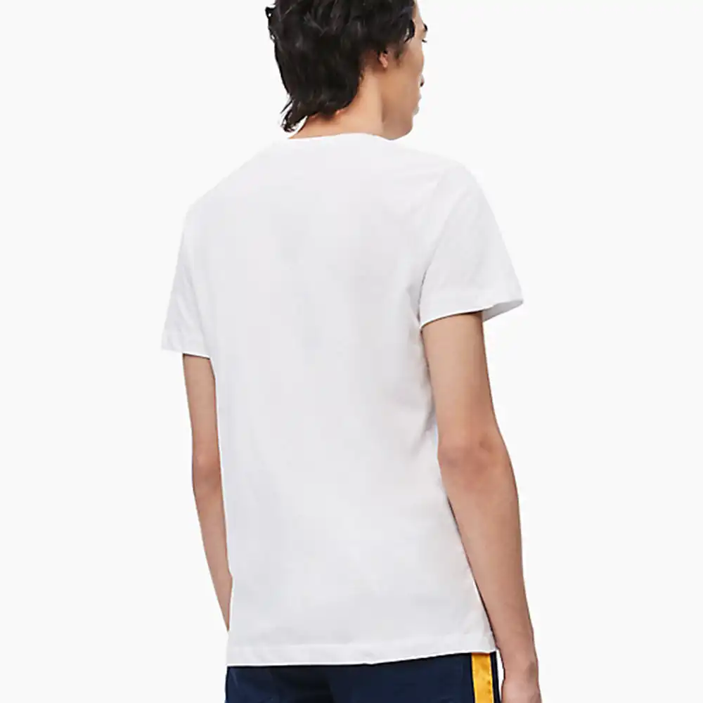 T shirt manche courte homme Calvin Klein Monogram pocket slim ss Blanc - ZESHOES