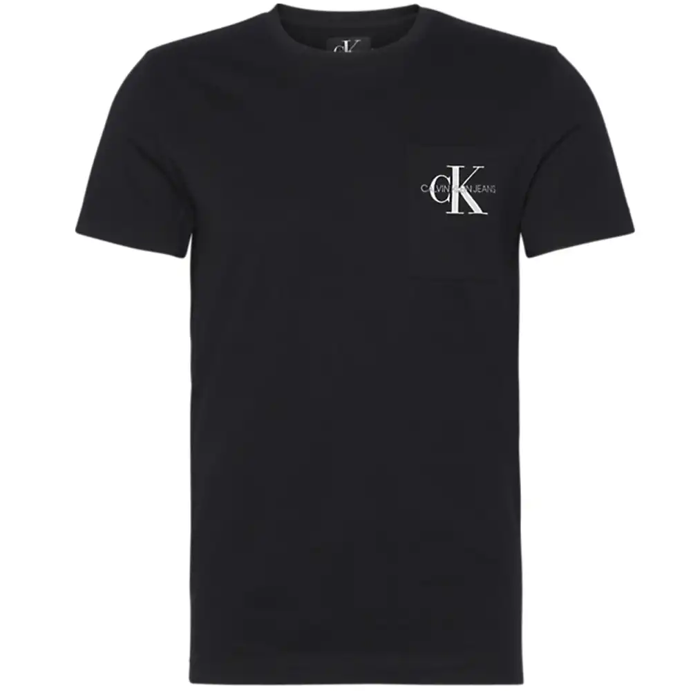 T shirt manche courte homme Calvin Klein Monogram pocket slim ss Noir - ZESHOES