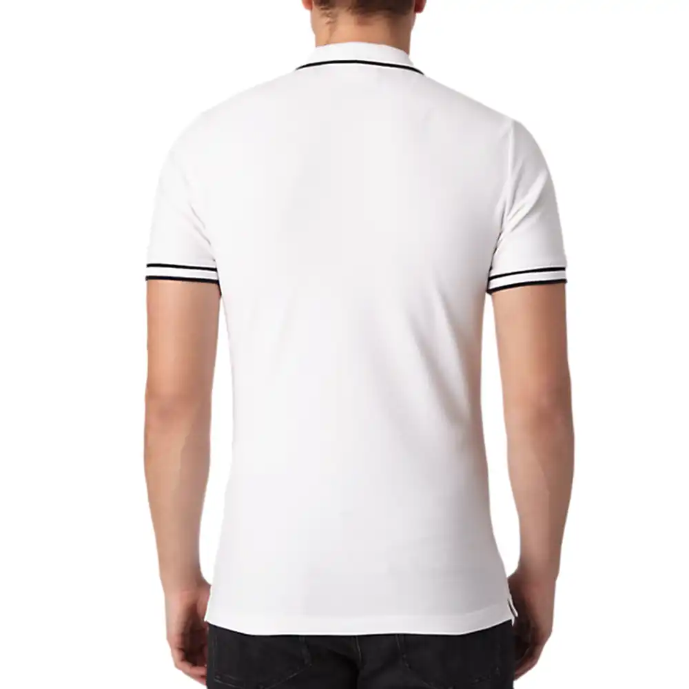 Polo manche courte Calvin Klein Slim tipping Blanc - ZESHOES Polo manche courte Calvin Klein Slim tipping Blanc - ZESHOES