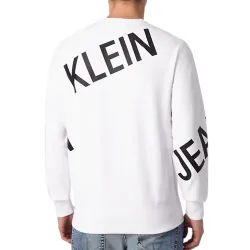 Sweat shirt homme Calvin Klein Logo stretch Bleu - ZESHOES Sweat shirt homme Calvin Klein Logo stretch Bleu - ZESHOES