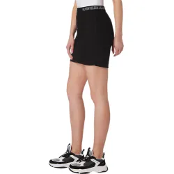 Jupe femme Calvin Klein Milano monochrome zippé Noir - ZESHOES