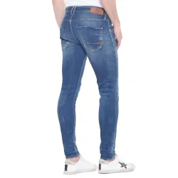 Jeans homme Le Temps Des Cerises Power skinny vintage Bleu - ZESHOES Jeans homme Le Temps Des Cerises Power skinny vintage Bleu - ZESHOES