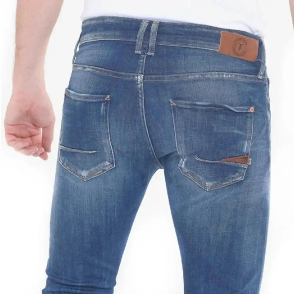 Jeans homme Le Temps Des Cerises Power skinny vintage Bleu - ZESHOES Jeans homme Le Temps Des Cerises Power skinny vintage Bleu - ZESHOES