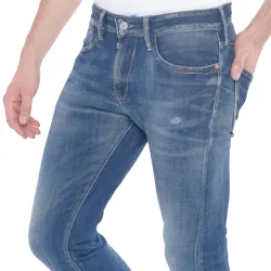 Jeans homme Le Temps Des Cerises Power skinny vintage Bleu - ZESHOES Jeans homme Le Temps Des Cerises Power skinny vintage Bleu - ZESHOES