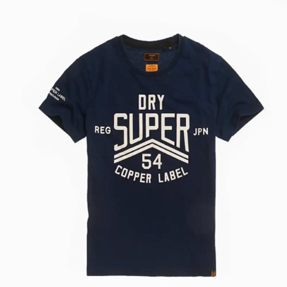 T shirt manche courte homme Superdry Copper label Bleu - ZESHOES