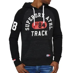 Sweat capuche homme Superdry Track label Noir - ZESHOES