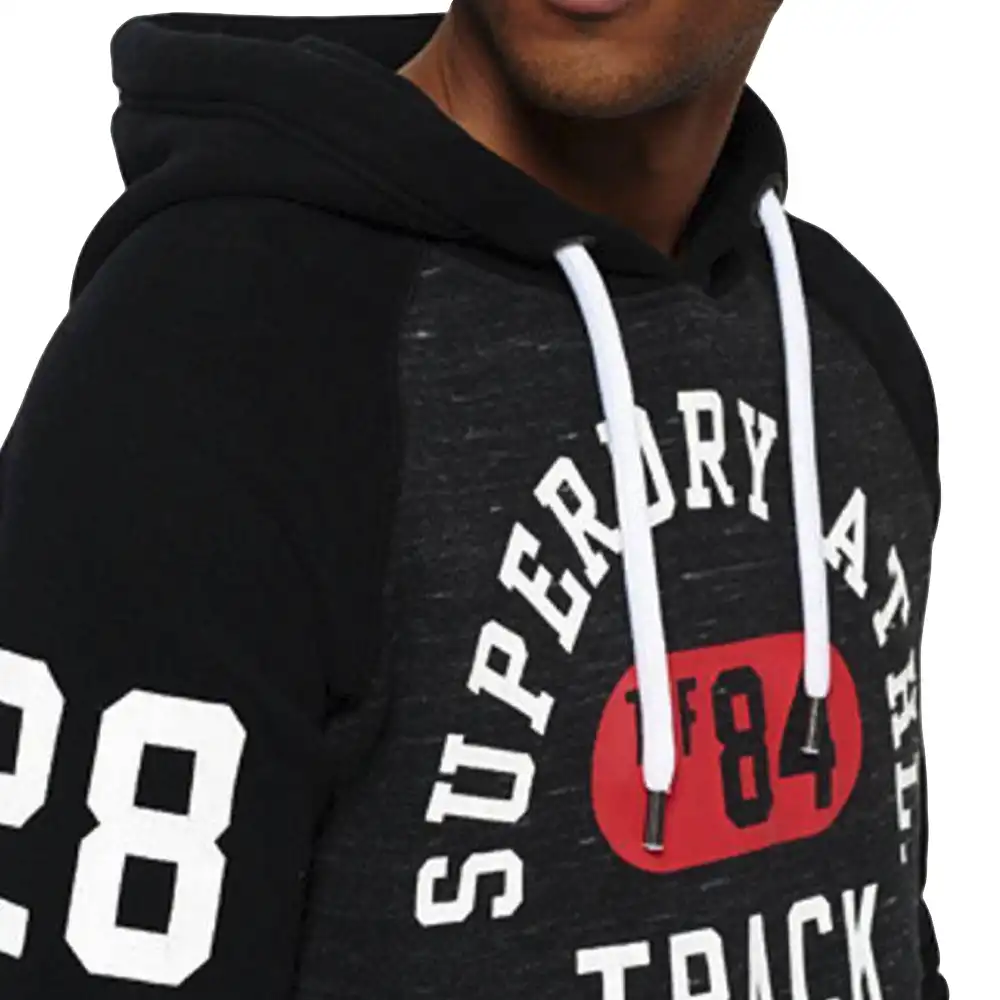 Sweat capuche homme Superdry Track label Noir - ZESHOES