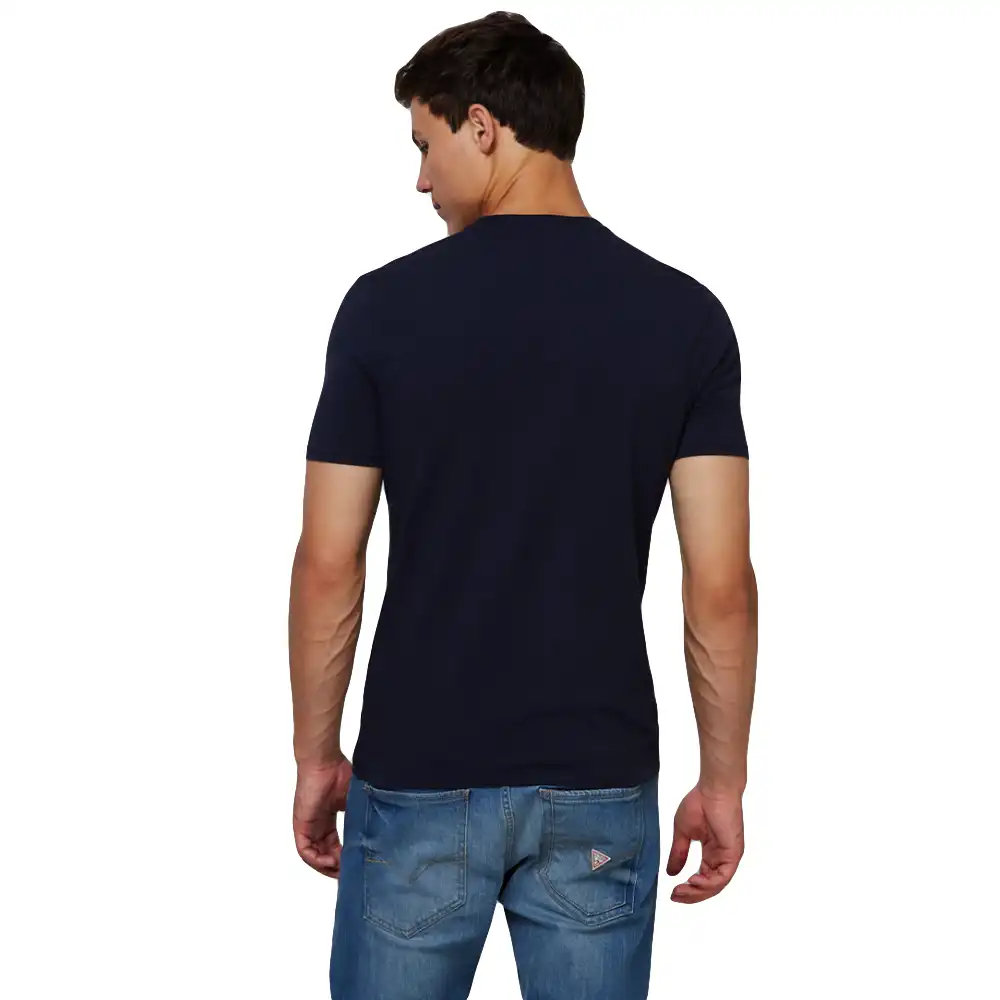 T shirt manche courte homme Guess Navy Bleu - ZESHOES