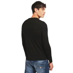 T shirt manche longue homme Guess Classic Noir - ZESHOES T shirt manche longue homme Guess Classic Noir - ZESHOES