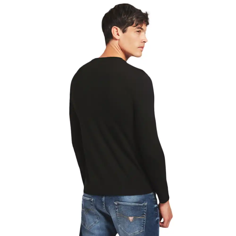 T shirt manche longue homme Guess Classic Noir - ZESHOES T shirt manche longue homme Guess Classic Noir - ZESHOES