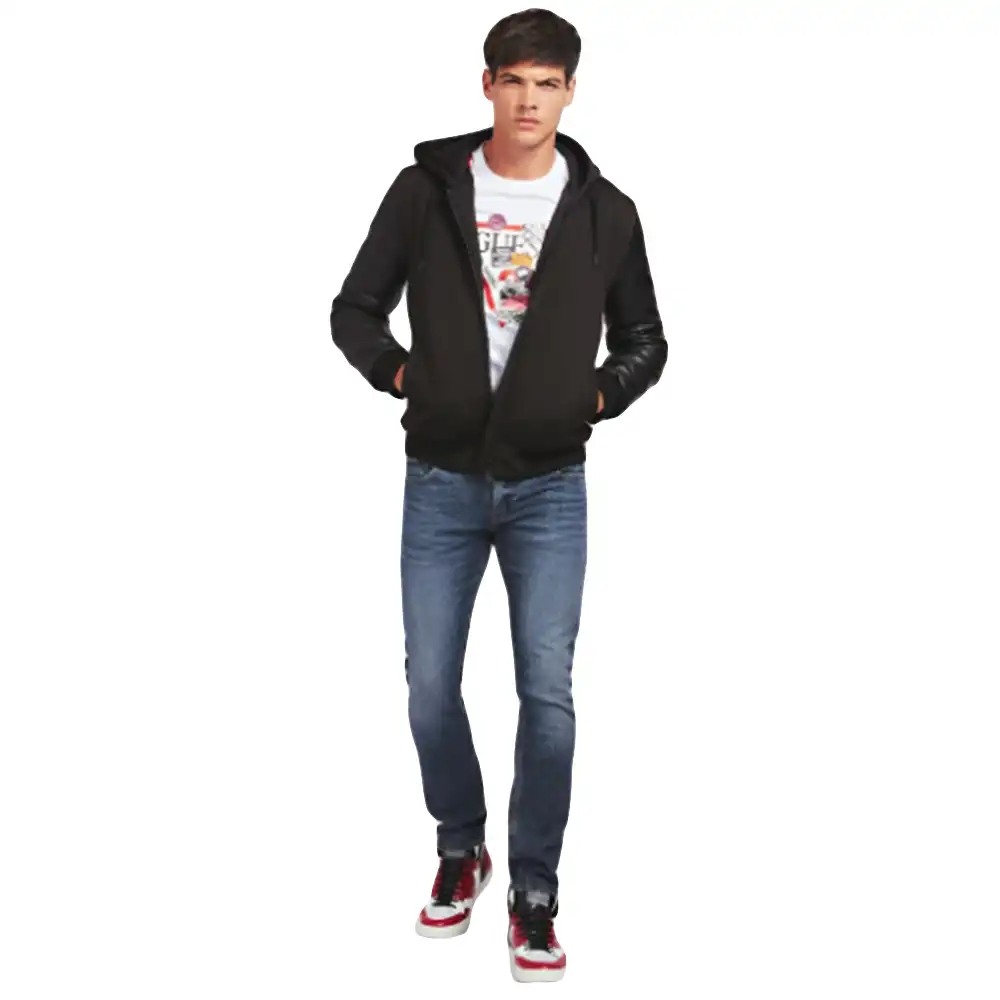 Blouson homme Guess Bomber Noir - ZESHOES Blouson homme Guess Bomber Noir - ZESHOES