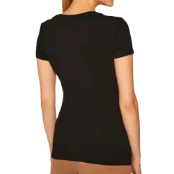 Tee shirt manche courte femme Guess Emma Noir - ZESHOES