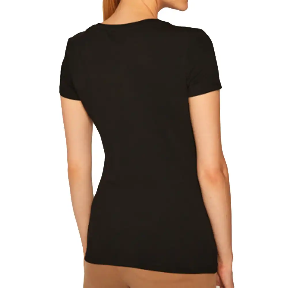 Tee shirt manche courte femme Guess Emma Noir - ZESHOES