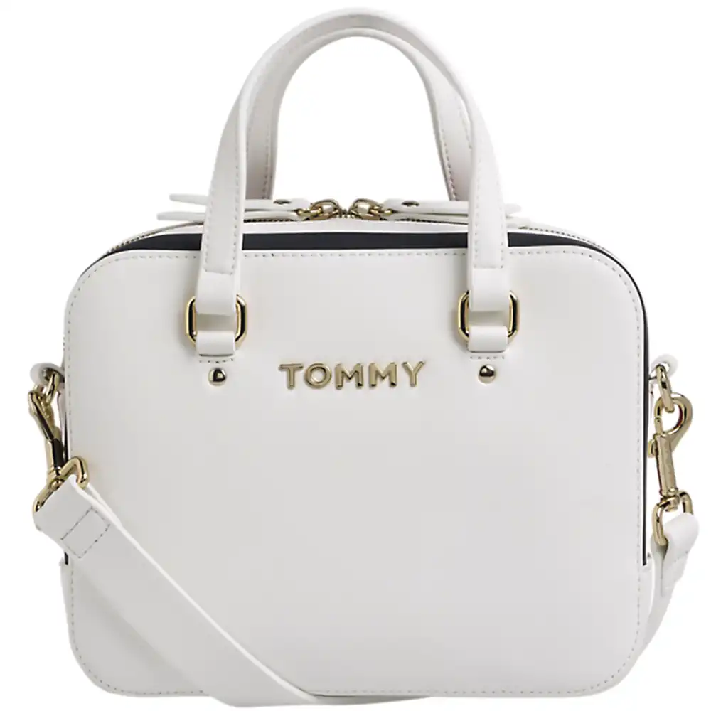 Sac a main femme Tommy Jeans Corporate mini trunk Blanc - ZESHOES