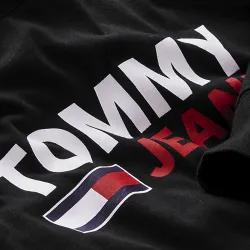 Sweat shirt homme Tommy Jeans Longsleeve corp logo tee Noir - ZESHOES