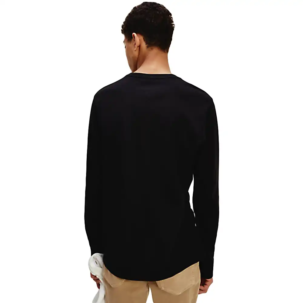 Sweat shirt homme Tommy Jeans Longsleeve corp logo tee Noir - ZESHOES