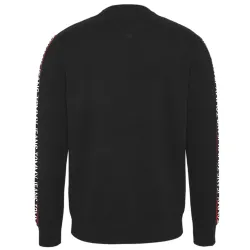 Sweat shirt homme Tommy Jeans Sleeve tape sweater Noir - ZESHOES