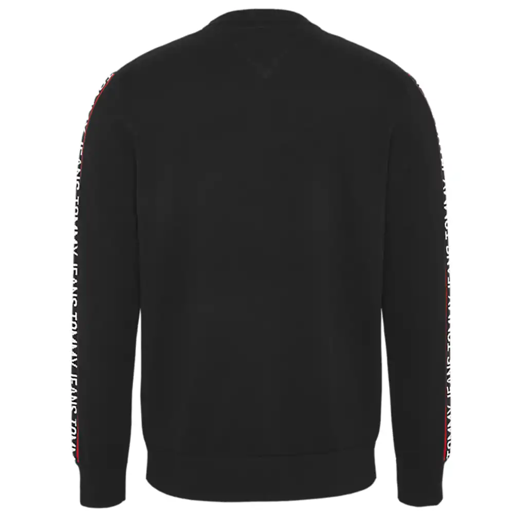 Sweat shirt homme Tommy Jeans Sleeve tape sweater Noir - ZESHOES
