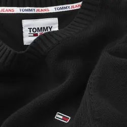 Sweat shirt homme Tommy Jeans Essential v-neck Noir - ZESHOES