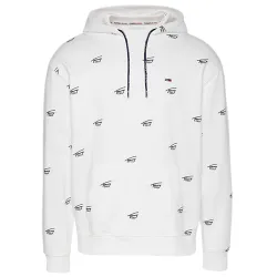 Sweat capuche homme Tommy Jeans Critter Blanc - ZESHOES